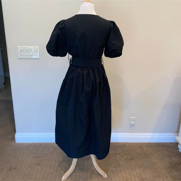 Amber Sakai Black Dress Short Sleeve V Neck NWT Size US 8 - Picture 4 of 6